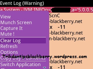 Membersihkan Event Log Pada BlackBerry